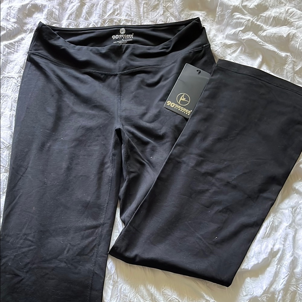90 Degree By Reflex Jet Black Active Leggings